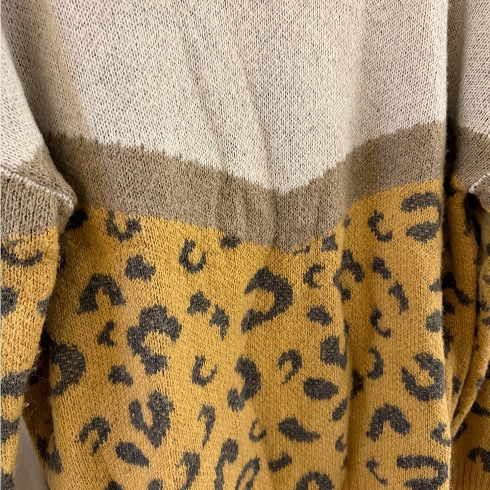 Leopard Print Colorblock Sweater - Picture 2 of 3